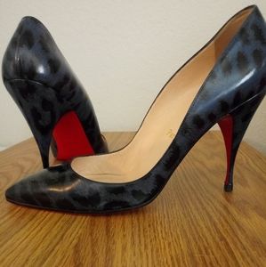 CHRISTIAN LOUBOUTIN Pigalle Blue Leopard Pump Heel